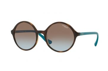 Image of Vogue VO5036S Sunglasses W65648-52 - Dark Havana Frame, Azure Grad Pink Grad Brown Lenses