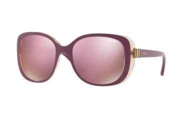 Image of Vogue VO5155S Single Vision Prescription Sunglasses VO5155S-25925R-55 - Lens Diameter 55 mm, Frame Color Top Dark Violet/yellow