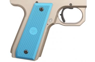 Image of Volquartsen Firearms Aluminum Grips with Checkering for Ruger 22/45, Blue VC45AC-BL