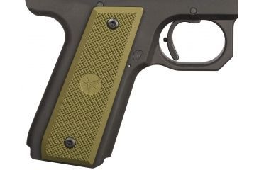 Image of Volquartsen Firearms Aluminum Grips with Checkering for Ruger 22/45, OD Green VC45AC-G