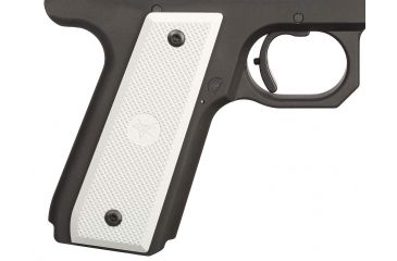 Image of Volquartsen Firearms Aluminum Grips with Checkering for Ruger 22/45, Silver VC45AC-S
