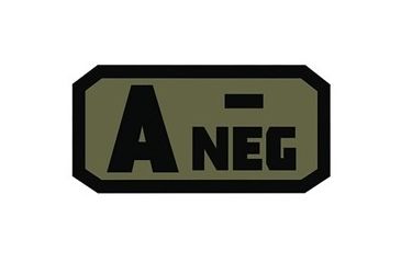 Image of Voodoo Tactical Blood Type Rubber Patch, A- Neg, OD Green, 07-0992004000