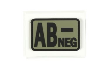Image of Voodoo Tactical Blood Type Rubber Patch, AB-, OD Green, 07-0998004000