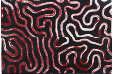 Image of Voodoo Resins Bad Brains Resin Slabs, 1.95in x 6in x .3in, 2 Pack, Black background w/ Red &amp; White Swirl Design, BADS-NA01-A1