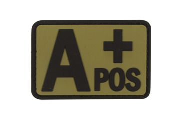 Image of Voodoo Tactical Blood Type Rubber Patch, AB-, Coyote, 07-0998007000