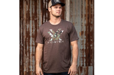 Image of Vortex Camo Logo Short Sleeve T-Shirt - Mens, Brown Heather, Large, 120-15-BRHL