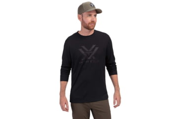 Image of Vortex Core Logo LS Performance Grid Shirt - Mens, Black, 2XL, 222-43-BLK2X