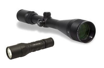 Image of Vortex Crossfire 4-16x50 AO V-Plex Wide Reticle Matte Black Rifle Scope w/ Surefire 6PX LED Tactical Flashlight 