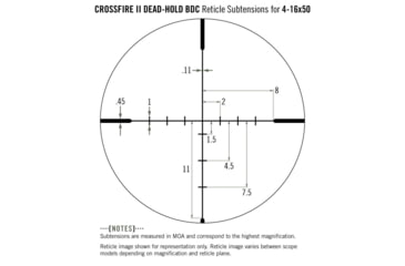 Image of Vortex Crossfire II AO 4-16x50mm Rifle Scope, 30mm Tube, Second Focal Plane, Black, Hard Anodized, Non-Illuminated Dead-Hold BDC Reticle, MOA Adjustment, CF2-31039