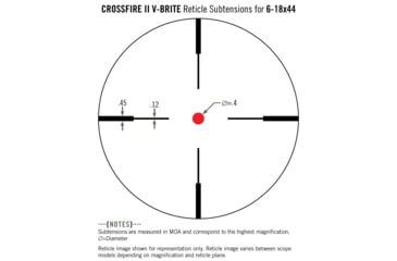 Image of Vortex Crossfire II AO 6-18x44mm Rifle Scope, 1in Tube, Second Focal Plane, Black, Hard Anodized, Red V-Brite Reticle, MOA Adjustment, CF2-31029