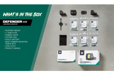 Image of Vortex Defender-CCW 1x Reflex Micro Green Dot Sight, 3 MOA, Black, DFCCW-MGD3