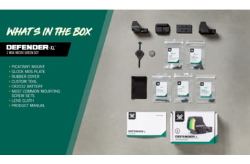 Image of Vortex Defender-XL 1x Reflex Micro Green Dot Sight, 3 MOA, Black, DFXL-MGD3