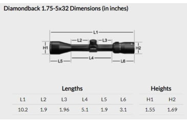Image of Vortex Diamondback 1.75-5x32mm Rifle Scope, 1 in Tube, Second Focal Plane, Black, Hard Anodized, Non-Illuminated Dead-Hold BDC Reticle, MOA Adjustment, DBK-08-BDC