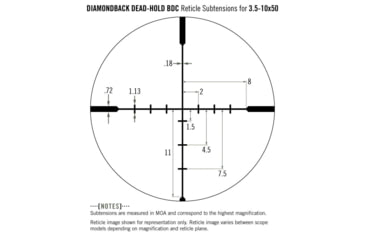Image of Vortex Diamondback 3.5-10x50mm Rifle Scope, 1in Tube, Second Focal Plane, Black, Hard Anodized, Non-Illuminated Dead-Hold BDC Reticle, MOA Adjustment, DBK-03-BDC