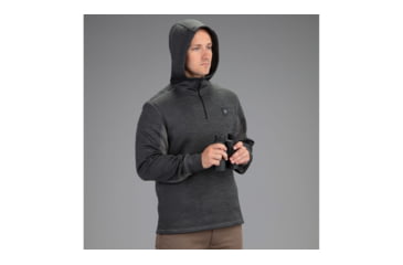 Image of Vortex Frontier Limits 1/4 Zip Hoodie Pullover - Mens, Grey Heather, Large, 220-17-GHTL