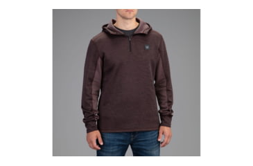 Image of Vortex Frontier Limits 1/4 Zip Hoodie Pullover - Mens, Rich Mahogany, Large, 220-17-RMAL