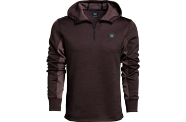 Image of Vortex Frontier Limits 1/4 Zip Hoodie Pullover - Mens, Rich Mahogany, Large, 220-17-RMAL