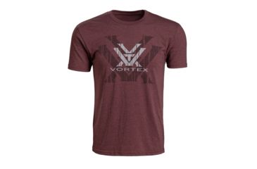 Image of Vortex Men's SS Double Logo Tee, Burgundy Heather, L 219057-BHE-L
