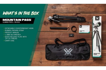 Image of Vortex Mountain Pass Tripod Kit, Black, TR-MTP