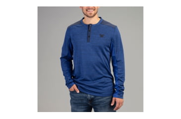 Image of Vortex Northern Heights Henley Long Sleeve - Mens, Blue Jay, Large, 220-19-BLJL