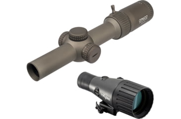 Image of Vortex OPMOD Strike Eagle Rifle Scope, 1-8x24mm, 30mm Tube, Second Focal Plane, AR-BDC3 Reticle w/TRYBE Optics Enhancer Rifle Scope Magnification Quadrupler, E-1824-2-OP-KIT2