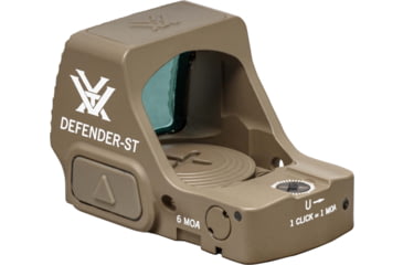 Image of Vortex Optics OPMOD Defender-ST 1x Reflex Micro Red Dot, 6 MOA Dot, Tan, 843829145855