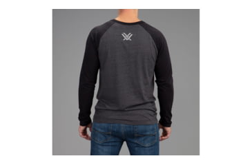 Image of Vortex Raglan Core Logo Long Sleeve T-Shirt - Mens, Charcoal Heather, Medium, 220-49-CHHM