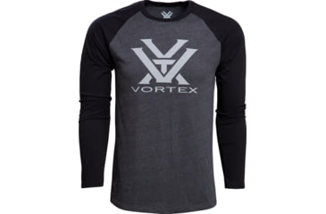 Image of Vortex Raglan Core Logo Long Sleeve T-Shirt - Mens, Charcoal Heather, Medium, 220-49-CHHM