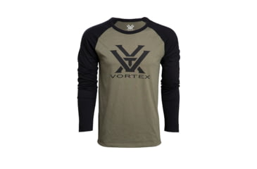 Image of Vortex Raglan Core Logo Long Sleeve T-Shirt - Mens, Military Heather, Extra Large, 220-49-MIHXL