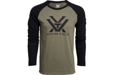 Image of Vortex Raglan Core Logo Long Sleeve T-Shirt - Mens, Military Heather, Extra Large, 220-49-MIHXL