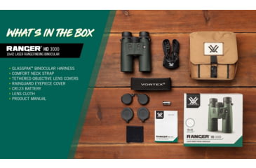 Image of Vortex Ranger HD 3000 10x42mm Laser Rangefinding Binocular, Green, LRF-RGR3000