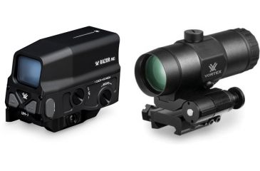 Image of Vortex Razor AMG UH-1 Holographic Sight Scope with 3x Magnifier with Flip Mount, RZR-AMG-3-KIT1