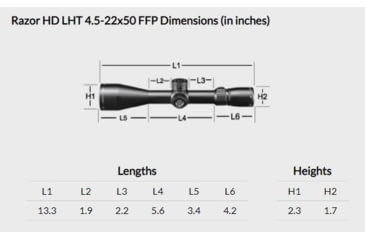 Image of Vortex Razor HD LHT 4.5-22x50mm Rifle Scope, 30mm Tube, First Focal Plane, Black, Anodized, Red XLR-2 MOA Reticle, MOA Adjustment, Full-Size, RZR-42201