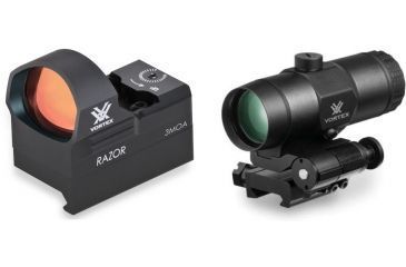 Image of Vortex Razor Red Dot Sight, 6 MOA Dot with 3x Magnifier with Flip Mount