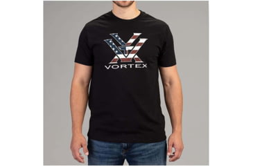 Image of Vortex Stars and Stripes Short Sleeve T-Shirts - Mens, Black, XL, 121-13-BLKXL