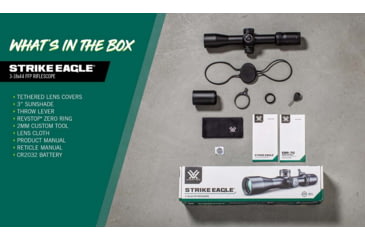 Image of Vortex Strike Eagle 3-18x44mm Riflescopes, 34mm Tube, First Focal Plane, EBR-7C MOA, Black, SE-31801