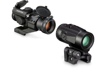 Image of Vortex Strikefire II Red Dot Sight, 4 MOA, Black,w/Micro 3x22mm Magnifier, SF-BR-504-KIT1