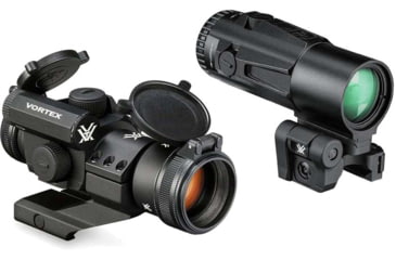 Image of Vortex StrikeFire II Red Dot Sight, 4 MOA, Black, w/Micro 6X Red Dot Sight Magnifier, SF-BR-504-KIT2