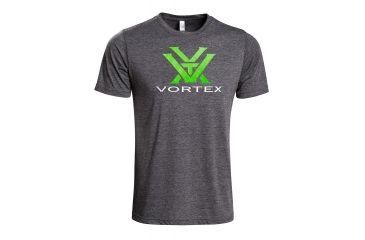 Image of Vortex Toxic Green Logo Short Sleeve T-Shirt, Charcoal, Medium, TG-M