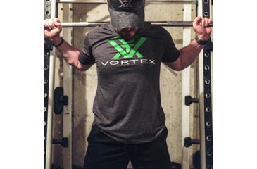 Image of Vortex Toxic Green Logo Short Sleeve T-Shirt, Charcoal, Medium, TG-M