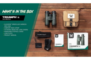 Image of Vortex Triumph HD 10x42 Roof Prism Binoculars, Green, TRI-1042