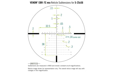 Image of Vortex Venom 5-25x56 mm Rifle Scope, 34 mm Tube, First Focal Plane, Black, Matte, Non-Illuminated EBR-7C MOA Reticle, MOA Adjustment, VEN-52501