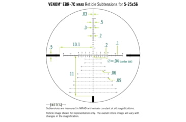Image of Vortex Venom 5-25x56 mm Rifle Scope, 34 mm Tube, First Focal Plane, Black, Matte, Non-Illuminated EBR-7C MRAD Reticle, Mil Rad Adjustment, VEN-52502