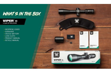 Image of Vortex Viper HD 3-15x44 Rifle Scope, 30mm Tube, Second Focal Plane, Dead-Hold BDC MOA Reticle, Black, VPR-31501