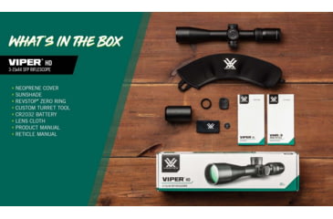 Image of Vortex Viper HD 3-15x44 Rifle Scope, 30mm Tube, Second Focal Plane, VMR-3 MRAD Reticle, Black, VPR-31503