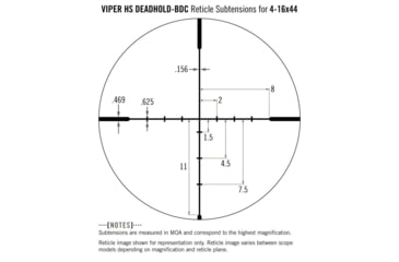 Image of Vortex Viper HS 4-16x44mm Rifle Scope, 30mm Tube, Second Focal Plane, Black, Hard Anodized, Non-Illuminated Dead-Hold BDC Reticle, MOA Adjustment, VHS-4305