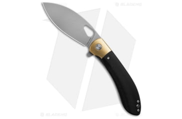 Image of Vosteed Nightshade Folding Knife, 3.30in, ELMAX, Drop Point Blade, Micarta Black Handle, Gray/Black, 7.50in, BHQ-194200