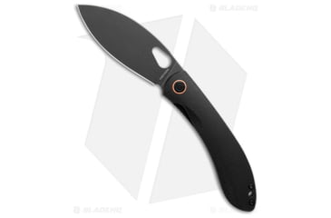 Image of Vosteed Nightshade Thumb Hole Folding Knife, 3.30in, Nitro V Steel, Drop Point Blade, Micarta Black Handle, Black/Black, 7.50in, BHQ-188587