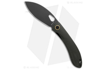 Image of Vosteed Nightshade Thumb Hole Folding Knife, 3.30in, Nitro V Steel, Drop Point Blade, Micarta Green Handle, Black/Green, 7.50in, BHQ-188588