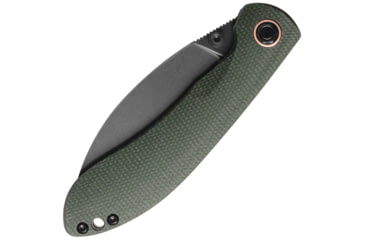 Image of Vosteed Nightshade Folding Knife, 4.25in Closed, 3.25in Black Stonewash Nitro V Steel Blade, Green Canvas Micarta Handle, Thumb Stud, NSTS32NPMN